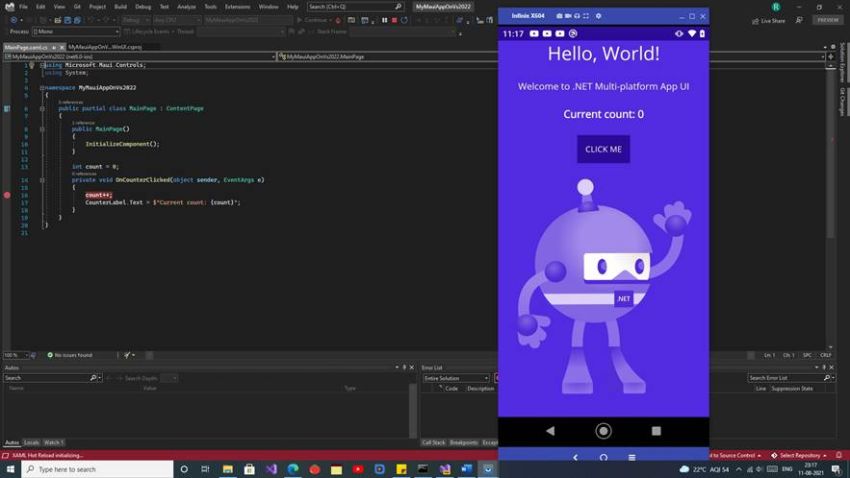 Visual studio 2022 with MAUI first impressions